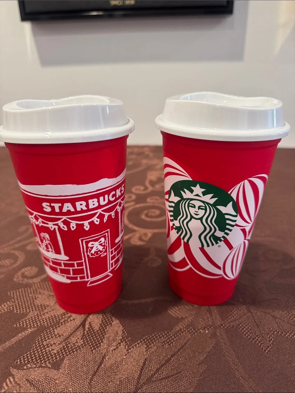 ☕️🎄🌟3/$15🌟Never Used Starbucks  Holiday Reusable Travel Cups - Set of 2